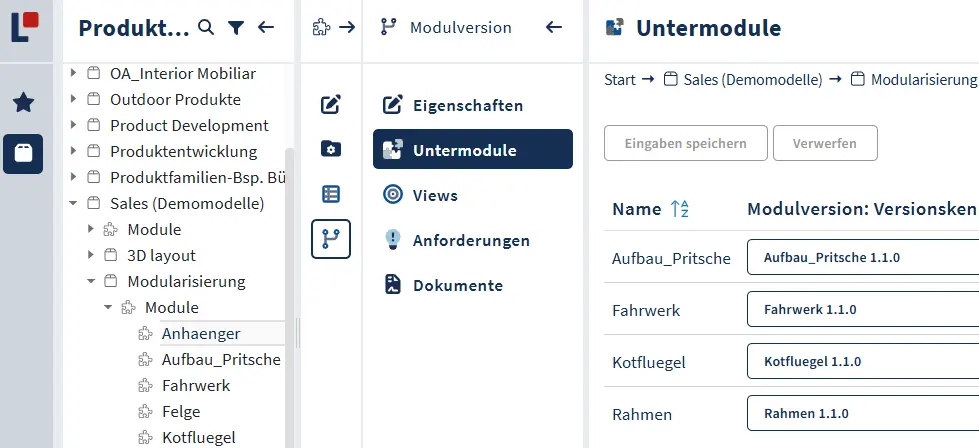 Lino Hub Modularisierung Screenshot aus der Anwedung